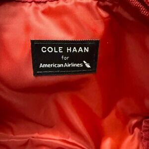 Cole Haan American Airlines Travel Amenity Kit Toiletry Cosmetic Bag Black Red